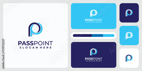 Vector logo design of letter P O initials in abstract related circle shape.