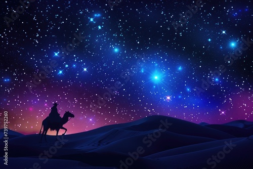 starscape with a sand dunes silhouette during the Holy month