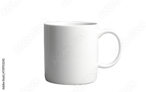 A white coffee mug creating a minimalistic and simple composition. on a White or Clear Surface PNG Transparent Background.