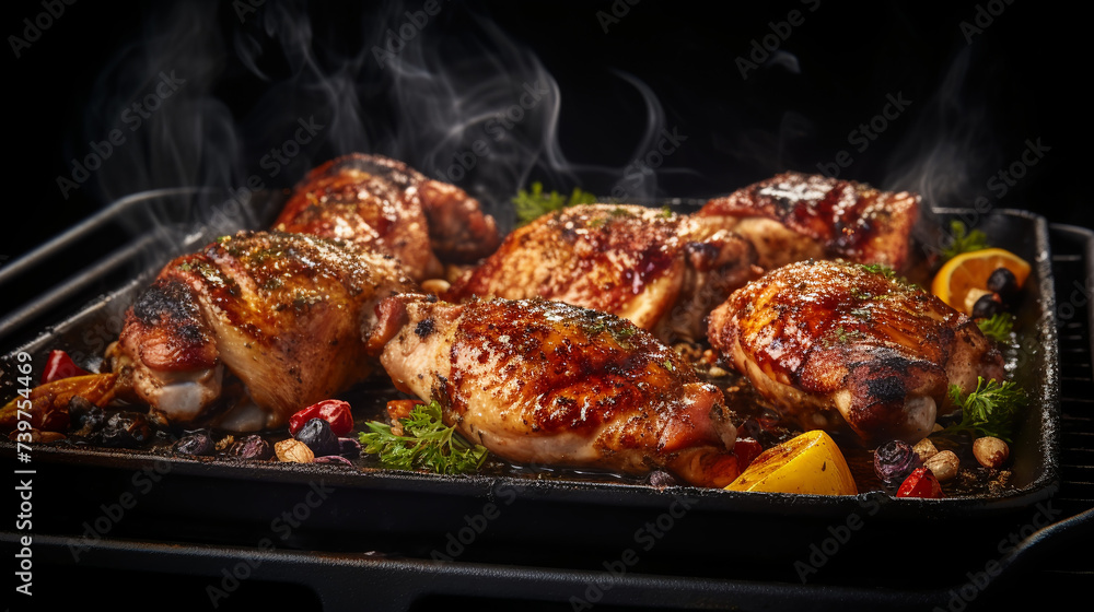Chicken drumstick in the oven,
cooking on fire Chicken drumstick in the oven,
cooking on fire