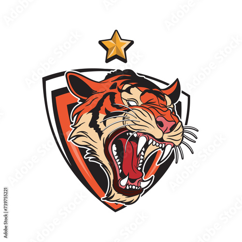 Fototapeta Naklejka Na Ścianę i Meble -  Tiger Esport Mascot Logo