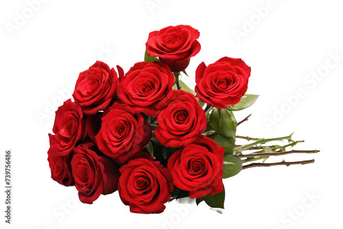 Red Roses Bouquet Isolated On Transparent Background