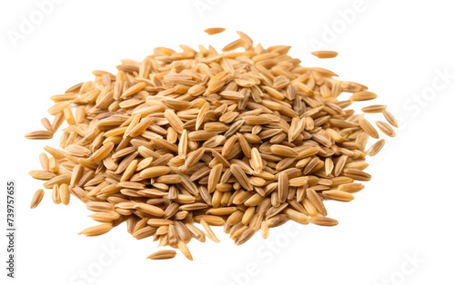 A neat and organized pile of brown rice. on a White or Clear Surface PNG Transparent Background.