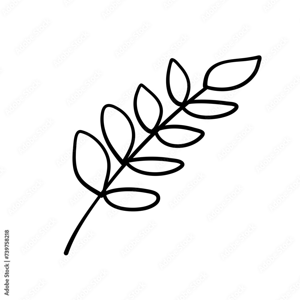 Obraz premium leaf line icon