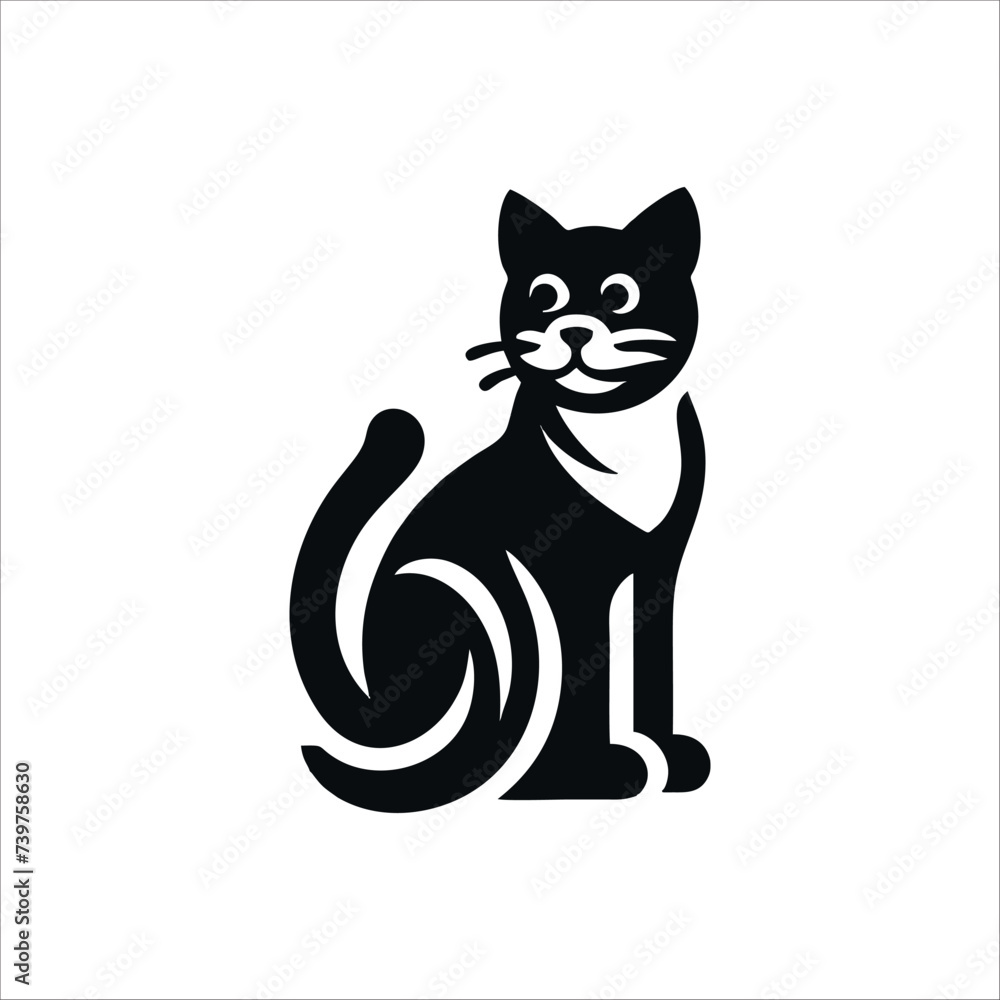 Fototapeta premium CAT LOGO ICON vector design white background