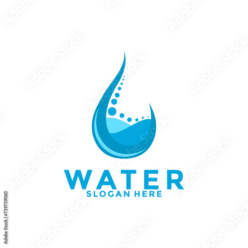 Water logo design vector, Nature Water Drop Logo icon Template
