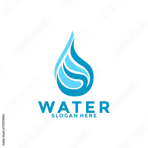 Water With Letter W logo design vector, Nature Water Drop Logo icon Template
