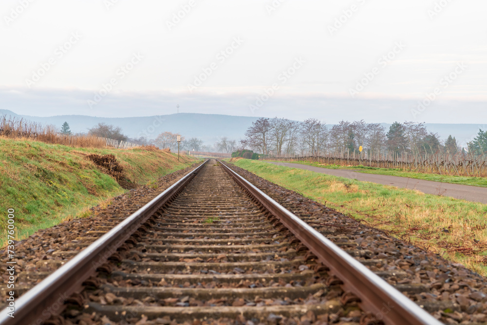 railroad tracks in the countryside railroad tracks in the countryside