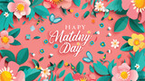 Flat design Mother's Day concept isolated on white background.