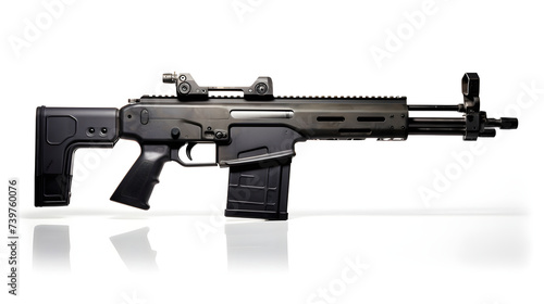 The Intricate Design and Unique Features of the FN PS90 Rifle Showcased on a Minimalist Background