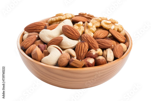 Nuts in a Bowl Isolated On Transparent Background