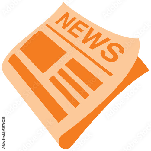 newspaper icon with headline news around the world