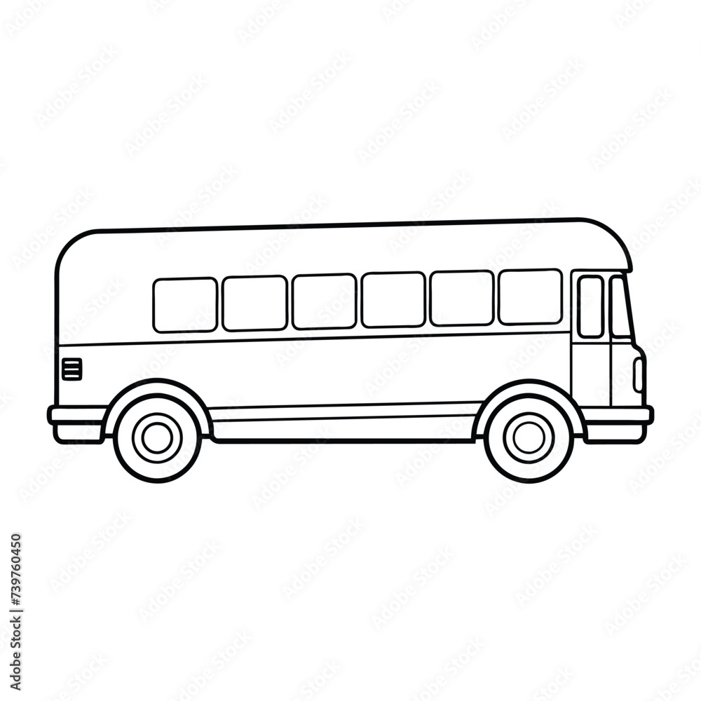 school bus illustration on white