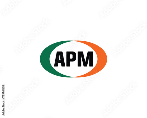 APM logo design vector template