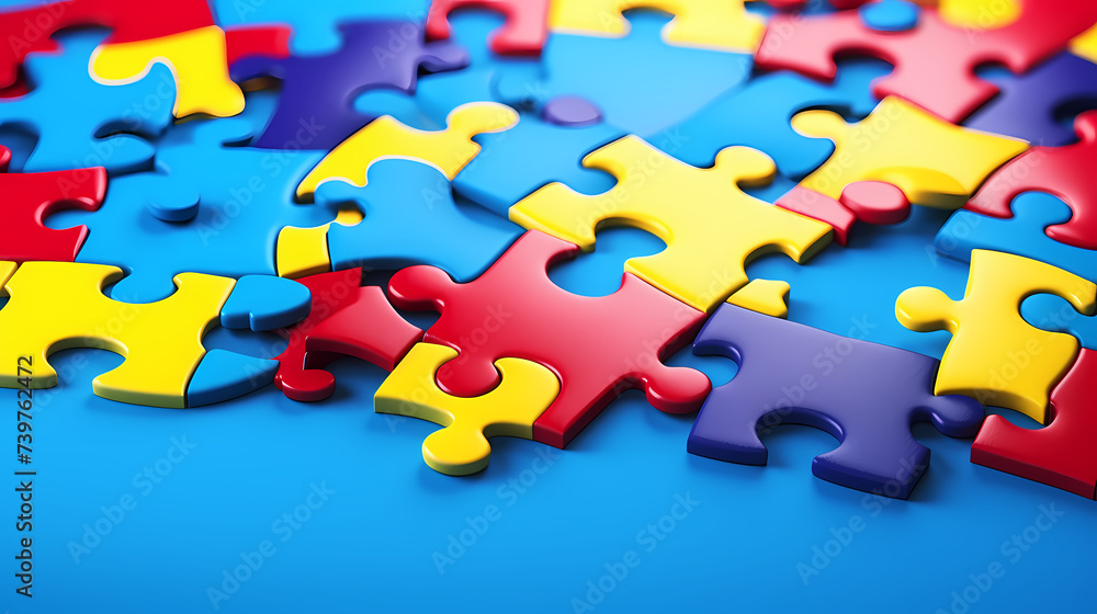 Puzzle background with vibrant abstract shapes and calming tones helpful for mental health Puzzle background with vibrant abstract shapes and calming tones helpful for mental health