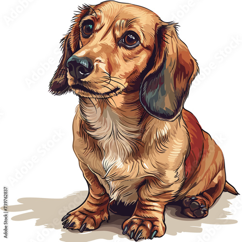 Dachshund dog. Vector illustration of a dachshund dog.