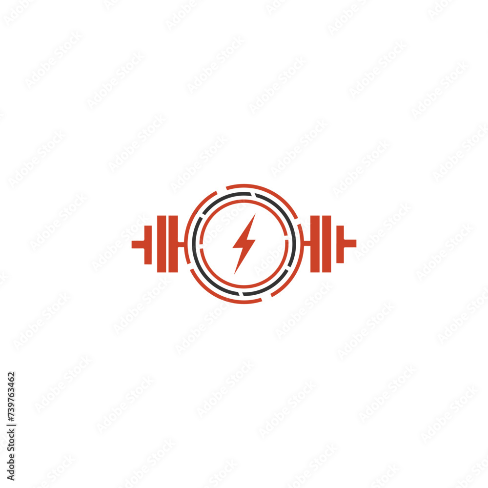Fitness and gym logo design with using barbel vector illustration Fitness and gym logo design with using barbel vector illustration