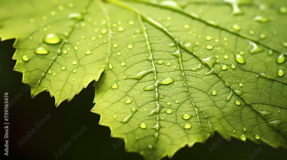 Morning dew is attracted by fresh green leaves Morning dew is attracted by fresh green leaves