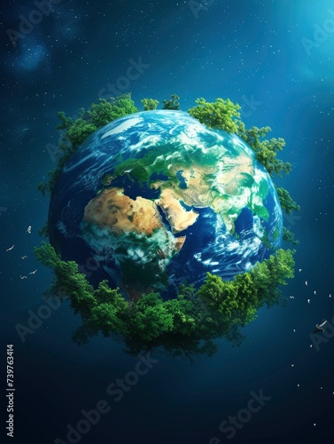 The earth day backgrpund concept poster  realistic  HD  copy space - generative ai