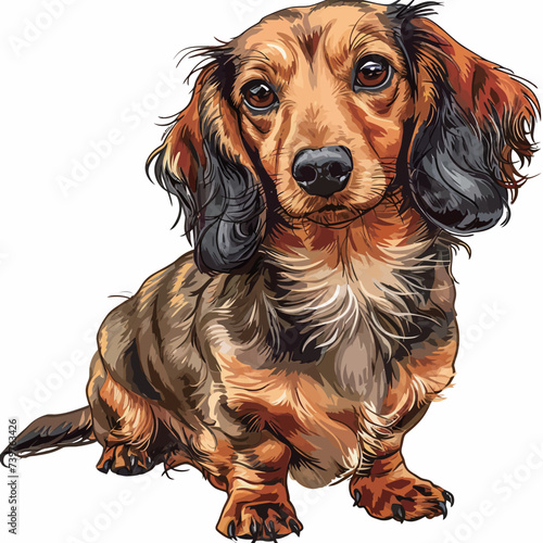 Dachshund dog. Vector illustration of a dachshund dog.