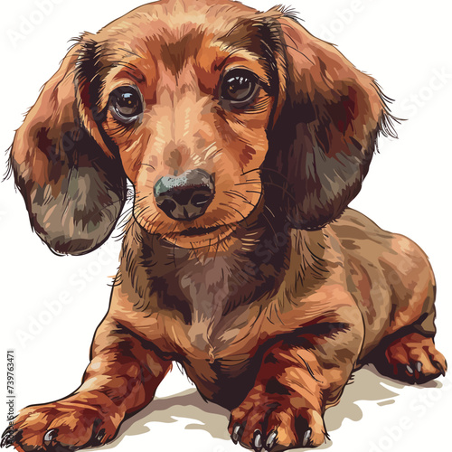 Dachshund dog. Vector illustration isolated on white background.