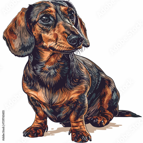 Dachshund dog. Vector illustration of a dachshund dog.