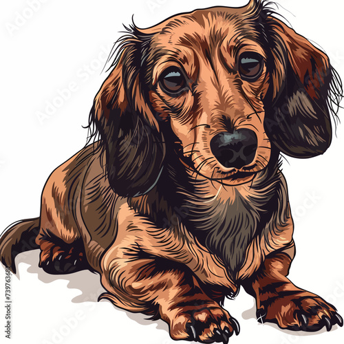 Dachshund dog. Vector illustration of a dachshund dog.