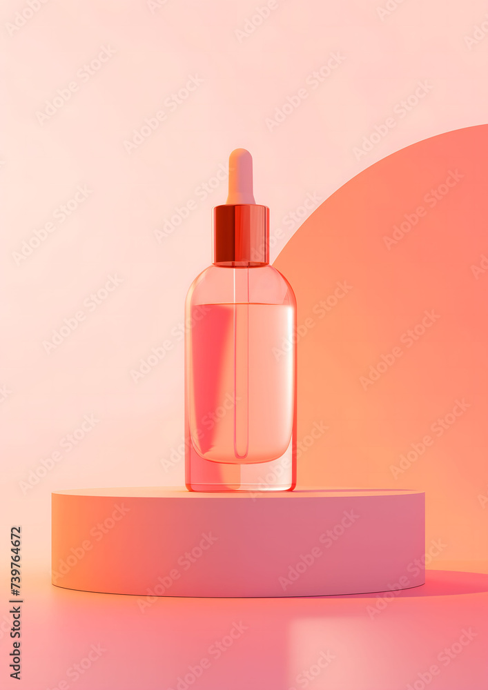 Skincare serum bottle on gradient background, Skincare Mockup. Blank cosmetic skincare makeup containers 3d render. Skincare serum bottle on gradient background, Skincare Mockup. Blank cosmetic skincare makeup containers 3d render.