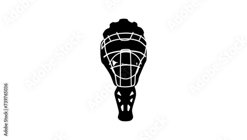 Baseball Catcher's Throat Guard, black isolated silhouette