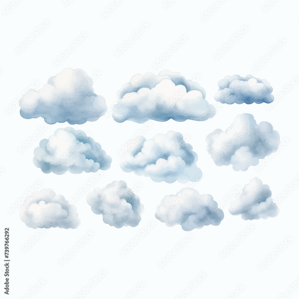 watercolor clouds illustration, watercolor clouds illustration,