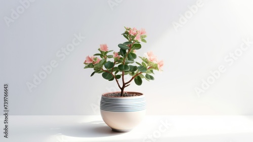 vase with flowers isolated on a white background