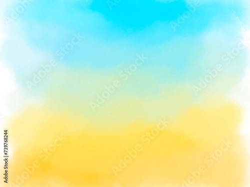 黄色と水色のグラデージョン素材 © Yui