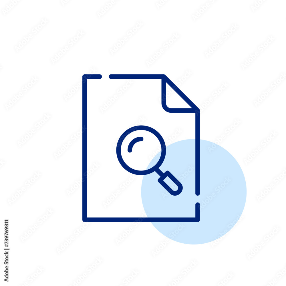 Searching information in file. Data analysis. Pixel perfect, editable stroke Searching information in file. Data analysis. Pixel perfect, editable stroke