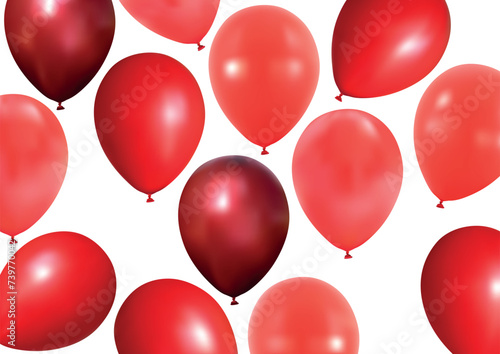 Set of Red Party Balloons i...
