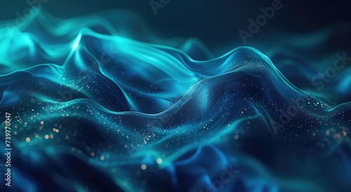 A Painting of Blue Waves in the Ocean © hakule