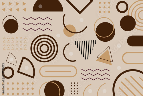 Abstract memphis geometric shapes background template