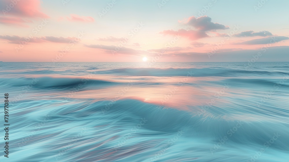 Fototapeta premium Painting of a Sunset Over the Ocean