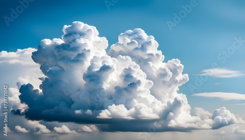 white cloud in the sky reflecting peace and freshness. fluffy cloud floating in the sky. 