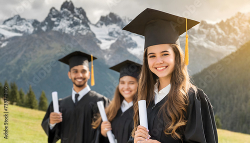 Graduated Group celebrating academic achievement on a graduation day