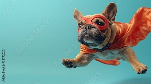 Small Dog in Costume and Goggles