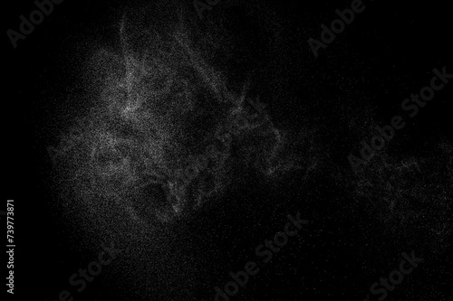 Smoke on dark. Light sky. Night cloud. Black texture. Fog abstract pattern. Old grunge wall. 