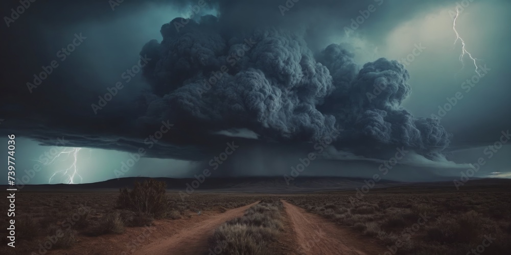 A trippy landscape, delirium, chaotic storm of liquid smoke, scenery, starry sky