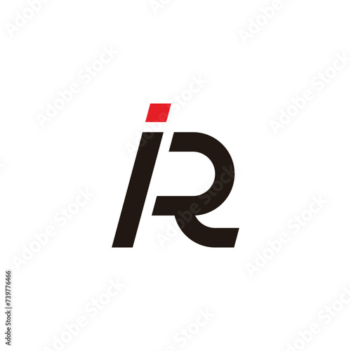 letter ir simple dot line geometric logo vector