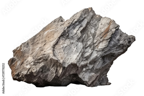 A photo of a single rock. on a White or Clear Surface PNG Transparent Background.