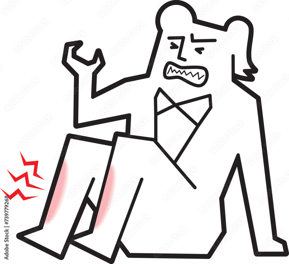 脛が痒い女性会社員 脛が痒い女性会社員