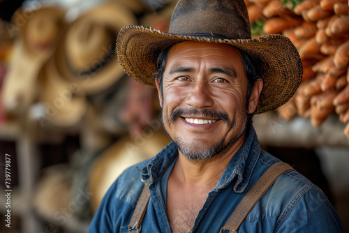 Portrait of a handsome smiling farmer