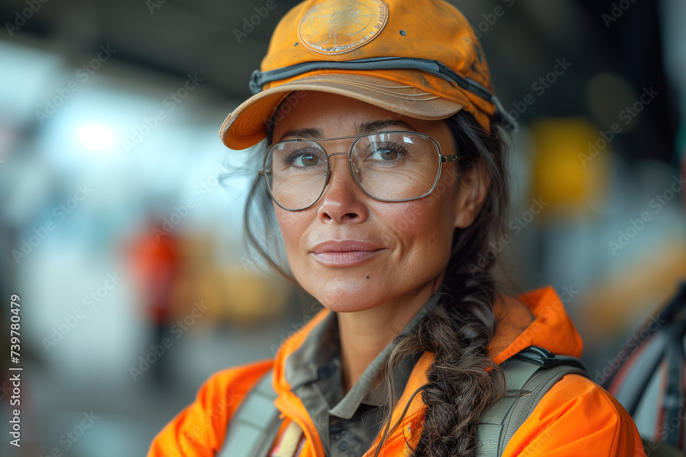 Young Female Aviation Technician at Work Young Female Aviation Technician at Work