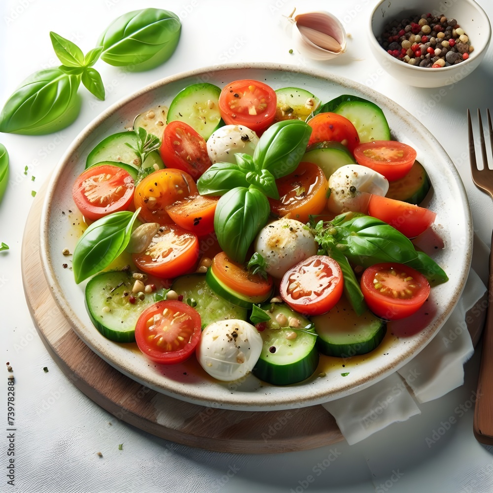 Fresh Tomato and Mozzarella Caprese Salad With Basil and Balsamic Glaze Fresh Tomato and Mozzarella Caprese Salad With Basil and Balsamic Glaze
