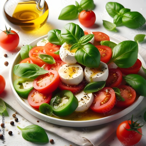 Fresh Tomato and Mozzarella Caprese Salad With Basil and Balsamic Glaze