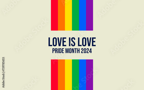 Pride Month banner with Pride Flag. LGBTQ Rainbow flag with Pride Month text. Love is Love 2024 Free Download Pride Month banner with Pride Flag. LGBTQ Rainbow flag with Pride Month text. Love is Love 2024 - GFXLoad